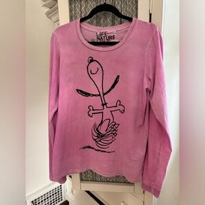 FREECITY long sleeve Snoopy t shirt size large
